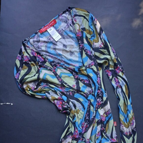 CHRISTIAN LACROIX France Long Sleeves Top Size Small Made in Italy 1990s - Picture 10 of 13